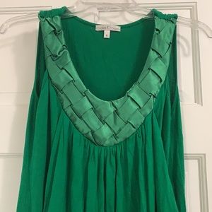 Woven Silk Green Top